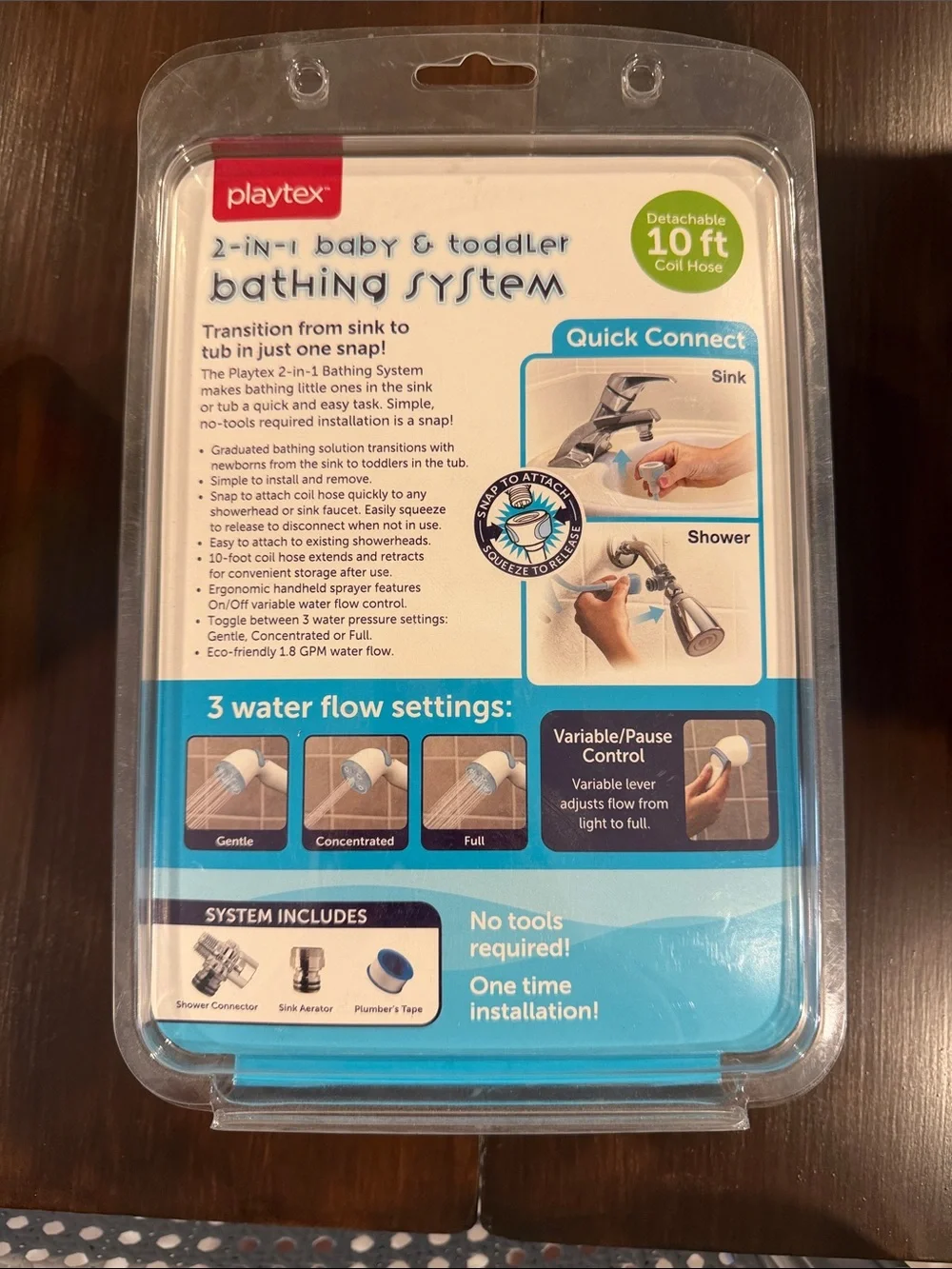 Playtex Baby & Toddler Bathing System in White and Light Blue